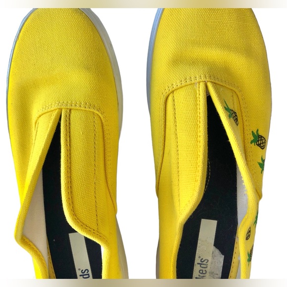 Keds 90s Vintage Yellow Fabric Slip On Sneakers Women’s Size 8 Customized - Picture 6 of 10